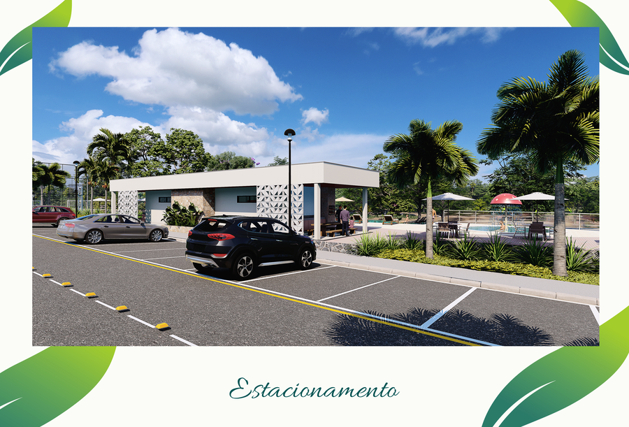 Perspectiva do ambiente e estrutura do condomínio Aldeia do Lago